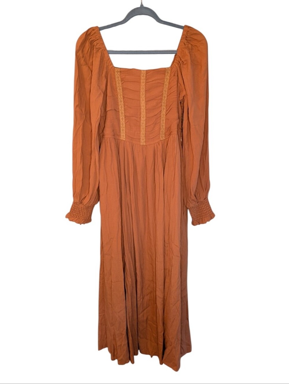NWT In Loom Fiona Smocked Ruffle Bodice Maxi Dress size Large Cottagecore fall - Picture 7 of 7